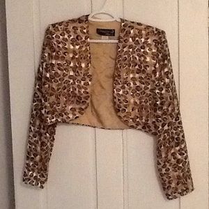 Sassy cropped leopard print sheer jacket